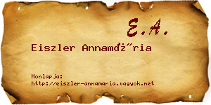 Eiszler Annamária névjegykártya